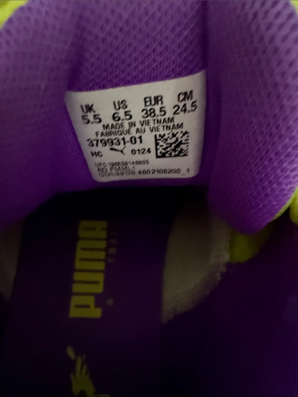Puma vibrant neon
